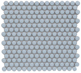 Smoke Blue Penny Round Glazed Porcelain Wall Floor Tile for Backsplash Kitchen, Accent Décor, Bathroom Shower by Tenedos